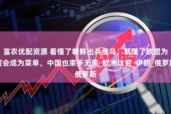 富农优配资源 看懂了朝鲜出兵俄乌，就懂了欧盟为何会成为菜单，中国也束手无策_欧洲议会_伊朗_俄罗斯
